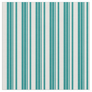 Teal & Light Yellow Coloured Lined Pattern Fabric