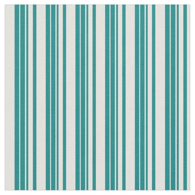Teal & Light Yellow Coloured Lined Pattern Fabric (Close Up)