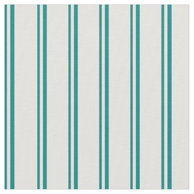 Teal & Light Yellow Coloured Lines/Stripes Pattern Fabric (Close Up)