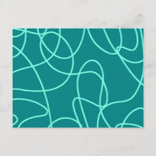 Teal Line Art  Postcard