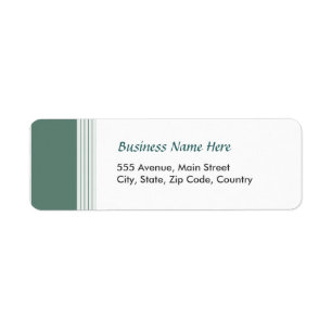 Teal Lined Return Address Label