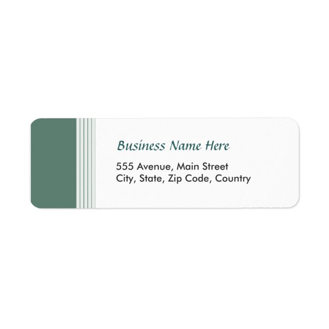 Teal Lined Return Address Label (Front)