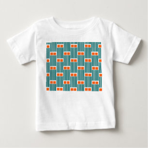 Teal Lines and Boxes  Baby T-Shirt