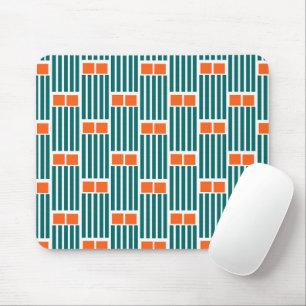 Teal Lines and Boxes  Mouse Pad