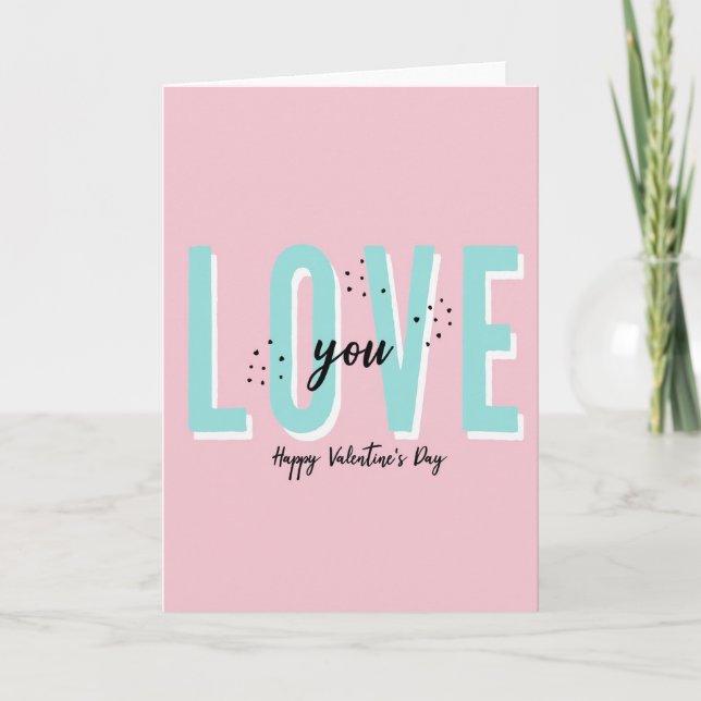 Teal Love Pattern Card (Front)