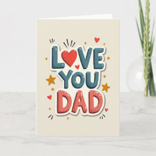 Teal Love You Dad Sticker Card