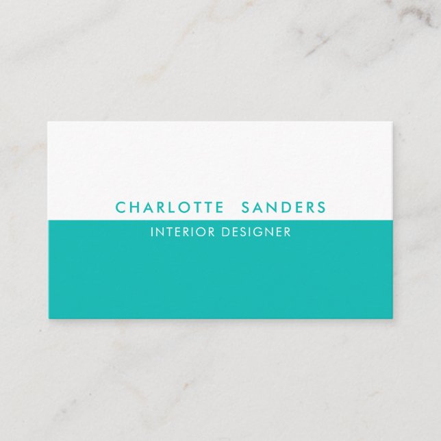 Teal luxury minimal chic  business card (Front)
