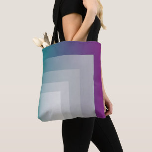 Teal magenta gray tote bag