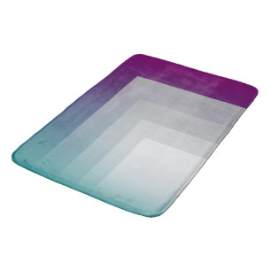 Teal magenta grey bath mat