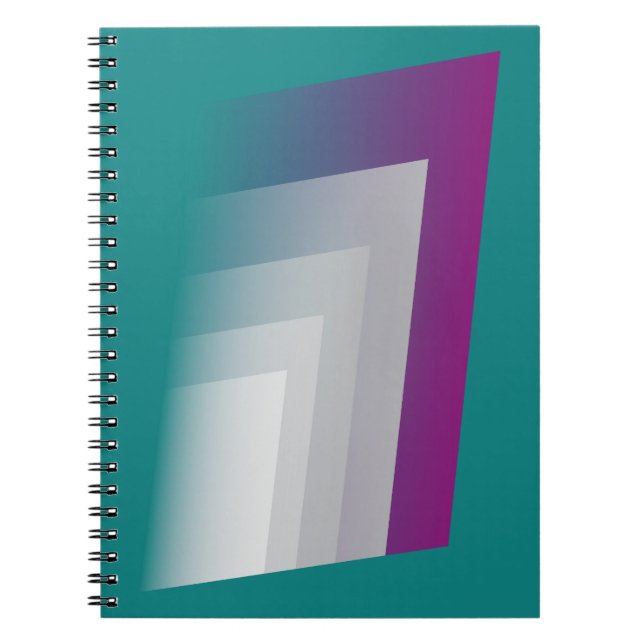Teal magenta grey notebook (Front)