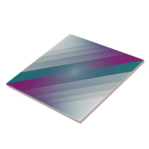 Teal magenta grey triangles ceramic tile