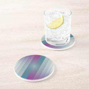 Teal magenta grey triangles coaster