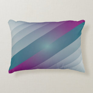 Teal magenta grey triangles decorative cushion
