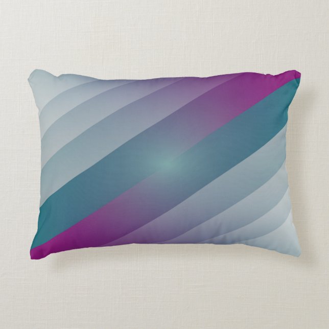 Teal magenta grey triangles decorative cushion (Front)