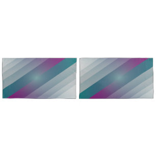 Teal magenta grey triangles pillowcase