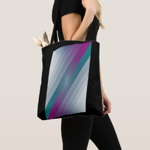 Teal magenta grey triangles tote bag