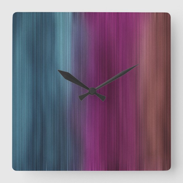 Teal Magenta Sienna Modern Square Wall Clock (Front)