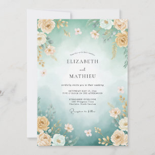 Teal Magnificent Summer Wedding Invitation
