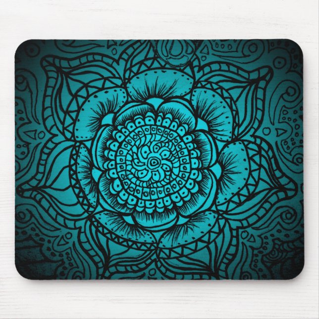 Teal Mandala Mousepad (Front)