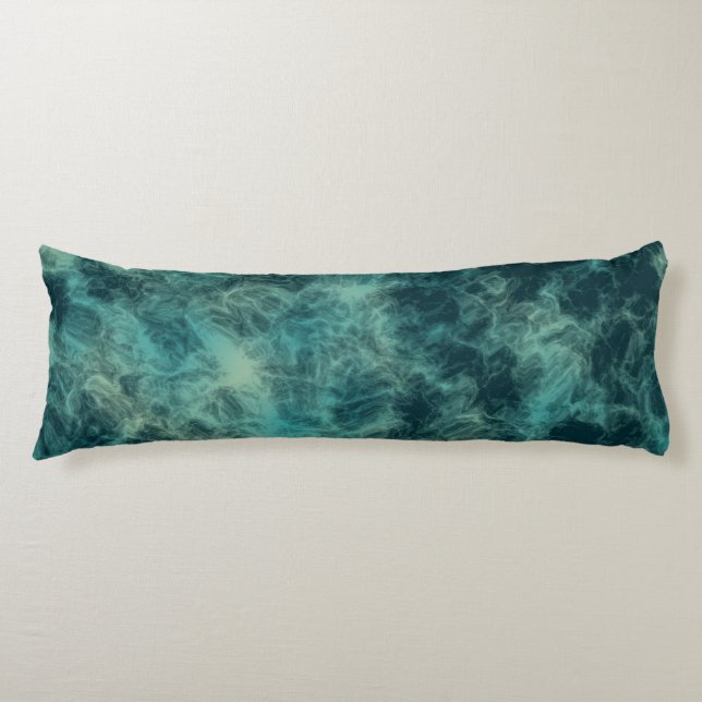 Teal Marble Abstract Body Cushion (Front)