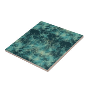 Teal Marble Abstract Ceramic Tile