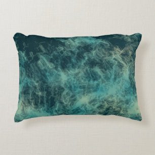 Teal Marble Abstract Decorative Cushion