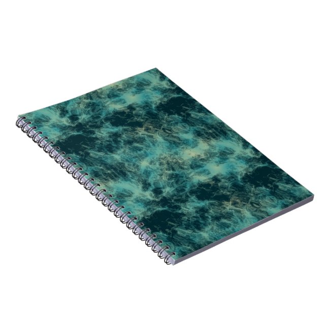 Teal Marble Abstract Notebook (Right Side)