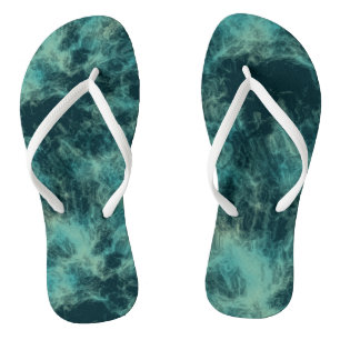 Teal Marble Abstract Thongs