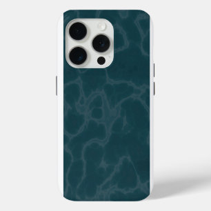 Teal marble iPhone 15 pro case