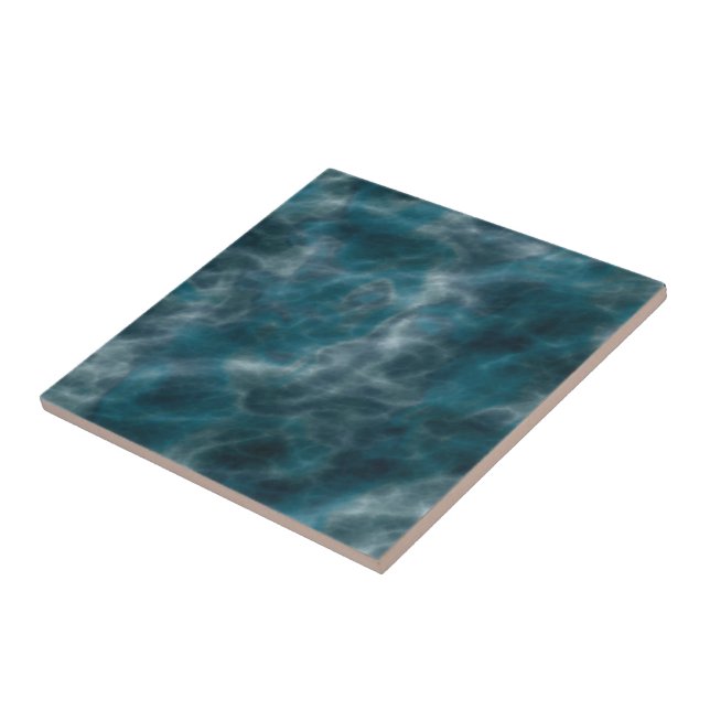 Teal Marble Ceramic Tile (Side)