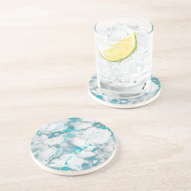 teal marble coaster (Side)