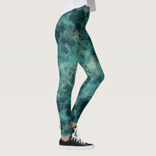 Teal Marble Leggings