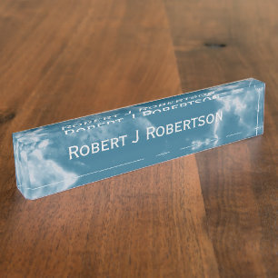 Teal Marble Nameplate