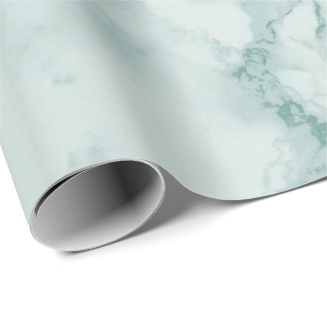 Teal Marble Texture Look Wrapping Paper (Roll Corner)