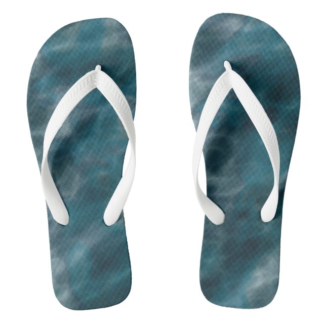 Teal Marble Thongs (Footbed)