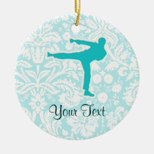 Teal Martial Arts Ceramic Tree Decoration