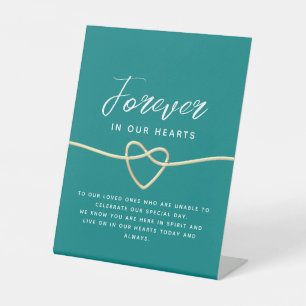 Teal Memorial Pedestal Sign