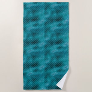 Teal Mermaid Sparkle Beach Towel
