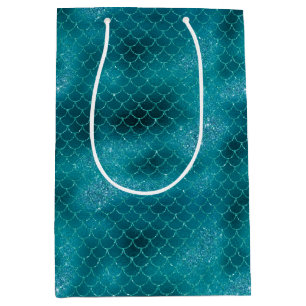 Teal Mermaid Sparkle Medium Gift Bag