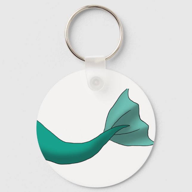 Teal Mermaid Tail Key Ring (Front)