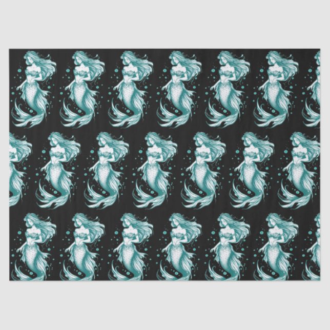 Teal Mermaid Tissue Paper (Front)