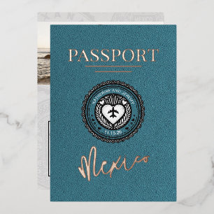 Teal Mexico Passport Wedding