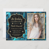 Teal Midnight Crystal Galaxy 21st Birthday photo