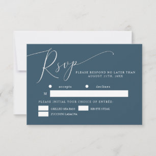 Teal Minimal Wedding Meal Choice RSVP Card