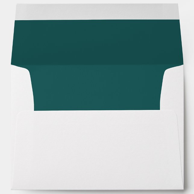 Teal Minimalistic Fall Leaf Return Address Envelope (Teal Minimalistic Fall Leaf Return Address Envelope by Painted Paperie
)