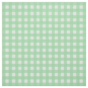 Teal Mint Gingham Plaid Chequered Pattern Fabric