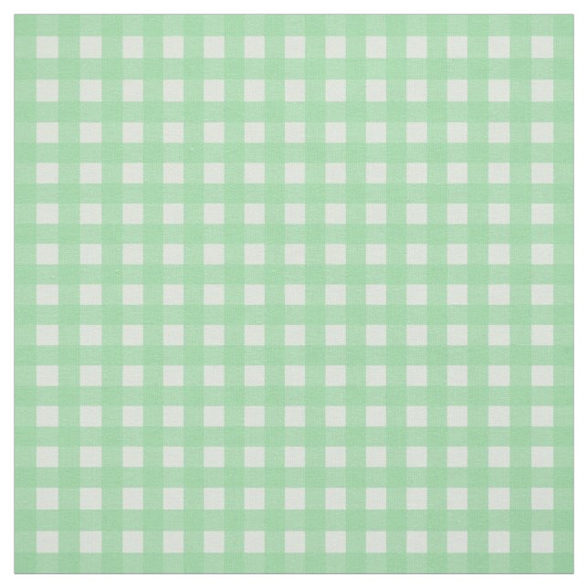 Teal Mint Gingham Plaid Chequered Pattern Fabric (Swatch)