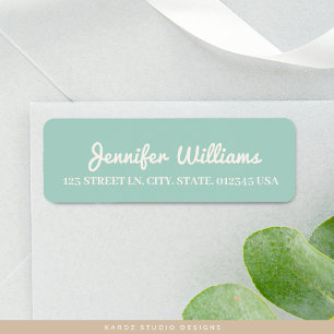 Teal Modern Address Label Return Address Label