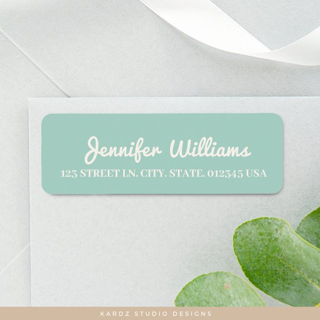 Teal Modern Address Label Return Address Label (Personalize with your name and address, choose size.)