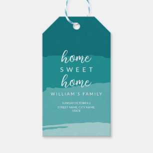 Teal Modern Elegant New Home Housewarming Party Gift Tags